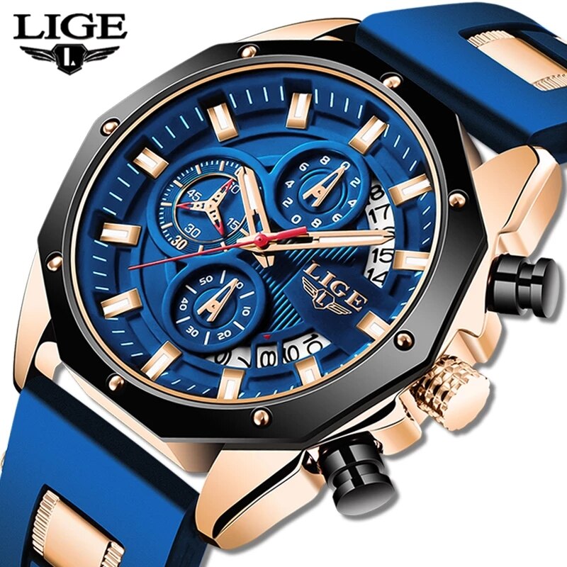 Luxury Watch Magazine - LIGE-Montre de sport en silicone pour